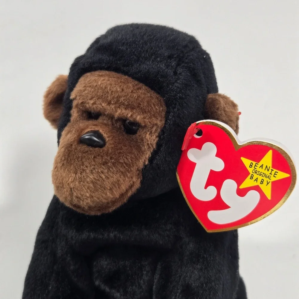 Ty Beanie Babies Lot of 7 Lion Deer Snake Cats Gorilla Mandrill Plush Toys